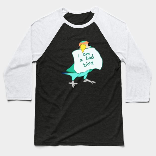 I am a bad Bird Dutch Blue Lovebird Baseball T-Shirt by FandomizedRose